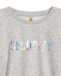 H&M Printed Short Sweatshirt