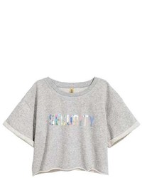 H&M Printed Short Sweatshirt