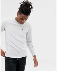 Champion Reverse Weave Sweatshirt With Small Logo In Grey