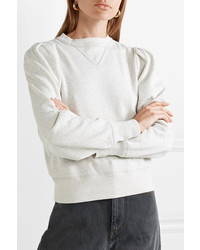 Isabel Marant Etoile Roald Gathered Cotton Blend Jersey Sweatshirt