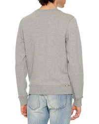 Valentino Rockstud Untitled Sweatshirt Gray