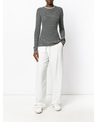 Vince Striped Fitted Sweatshirt