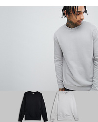 ASOS DESIGN Sweatshirt 2 Pack Blacklight Grey Save