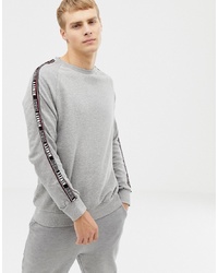 Burton Menswear Sweatshirt With 98 Side Taping In Grey
