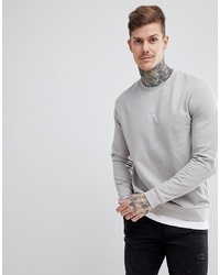 ASOS DESIGN Sweatshirt With Hem Extender In Light Grey