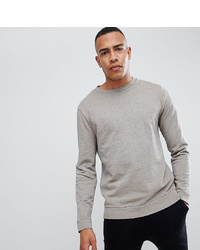 ASOS DESIGN Tall Sweatshirt In Overdyed Beige Marl