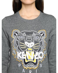 Kenzo Tiger Embroidered Cotton Sweatshirt