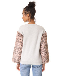 Clu Too Faux Fur Sleeve Sweatshirt