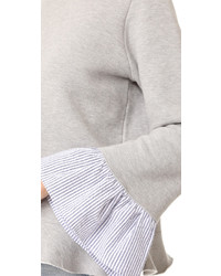 Clu Too Sweatshirt With Striped Ruffled Sleeves