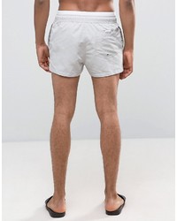 Asos Swim Shorts In Gray With Double Waistband In Super Short Length