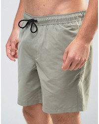 Asos Swim Shorts In Washed Green Mid Length