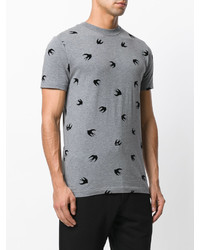 McQ Alexander Ueen Flocked Swallow T Shirt