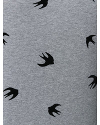 McQ Alexander Ueen Flocked Swallow T Shirt