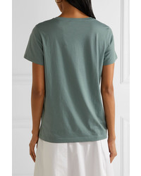 Vince Boy Pima Cotton Jersey T Shirt Gray Green