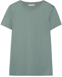 Vince Boy Pima Cotton Jersey T Shirt Gray Green