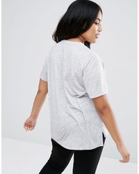 Asos Curve Curve T Shirt In Linen Mix Fabric