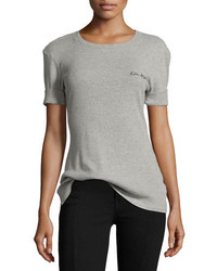 Frame Extended Cuff Cotton Tee Gray