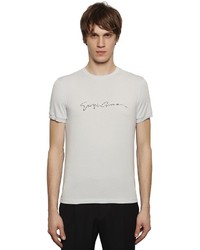 Giorgio Armani Flocked Signature Stretch Jersey T Shirt