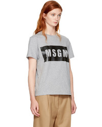 MSGM Grey Box Logo T Shirt