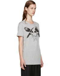 Alexander McQueen Grey Ravens T Shirt