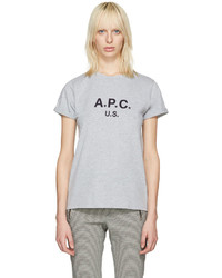 A.P.C. Grey Us Logo T Shirt