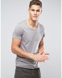Selected Homme T Shirt With Raw Scoop Neck