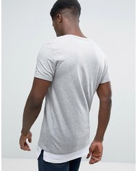 Esprit Long Line T Shirt With Drop Hem Detail
