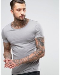 Asos Scoop Neck T Shirt In Gray