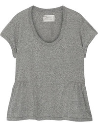 Current/Elliott The Girlie Jersey Peplum T Shirt Gray
