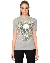 Alexander McQueen Wild Iris Skull Cotton Jersey T Shirt