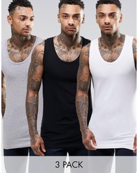 Asos Brand Muscle Tank 3 Pack Save 17%