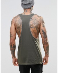 Asos Brand Tank With Contrast Back And Pocket In Extreme Racer Back