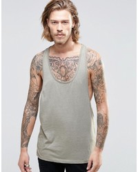 Asos Brand Tank With Extreme Racer Back In Green