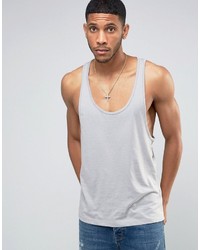 Asos Extreme Racer Back Tank In Gray