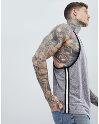 ASOS DESIGN Extreme Racer Back Vest With Contrast Side Taping In Interest Nepp Fabric