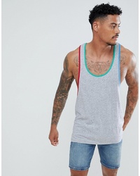 ASOS DESIGN Extreme Racer Back Vest With Primary Colour Binding In Intrest Nepp Fabric Nepp
