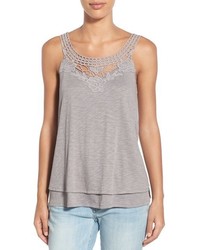 Caslon Lace Detail Tiered Tank