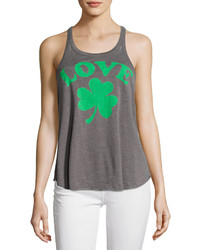 Chaser Love And Lucky Racerback Tank Gray