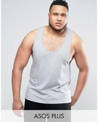 Asos Plus Tank With Extreme Racer Back In Gray Marl