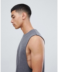 ASOS DESIGN Relaxed Fit Vest With Dropped Armhole In Grey