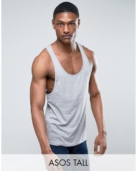 Asos Tall Tank With Extreme Racer Back In Gray Marl