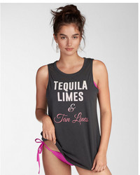 Express Tequila Limes And Tanlines Open Back Muscle Tank