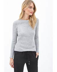Forever 21 Contemporary Textured Crew Neck Sweater