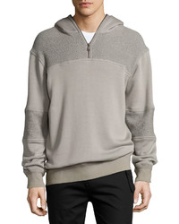 Helmut Lang Textured Half Zip Pullover Sweatshirt Gray