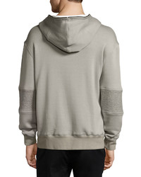 Helmut Lang Textured Half Zip Pullover Sweatshirt Gray