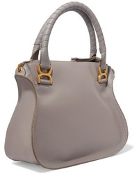 Chloé Marcie Medium Textured Leather Tote Gray