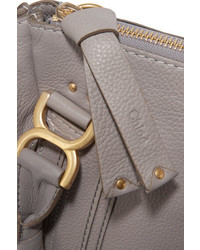 Chloé Marcie Medium Textured Leather Tote Gray