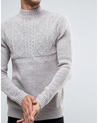 Asos Turtleneck Textured Sweater In Soft Yarn