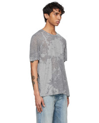 Saint Laurent Grey Shiny T Shirt