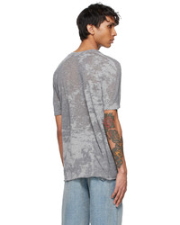 Saint Laurent Grey Shiny T Shirt